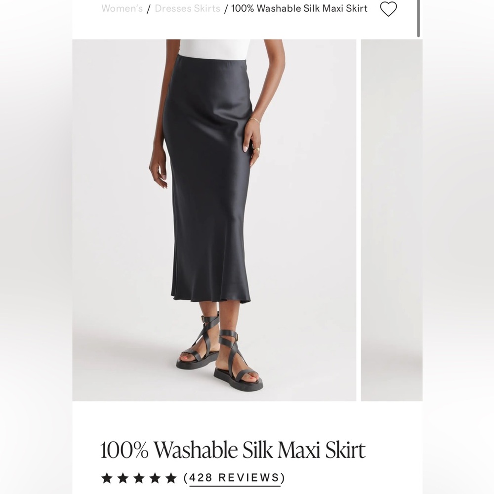 large quince silk maxi skirt